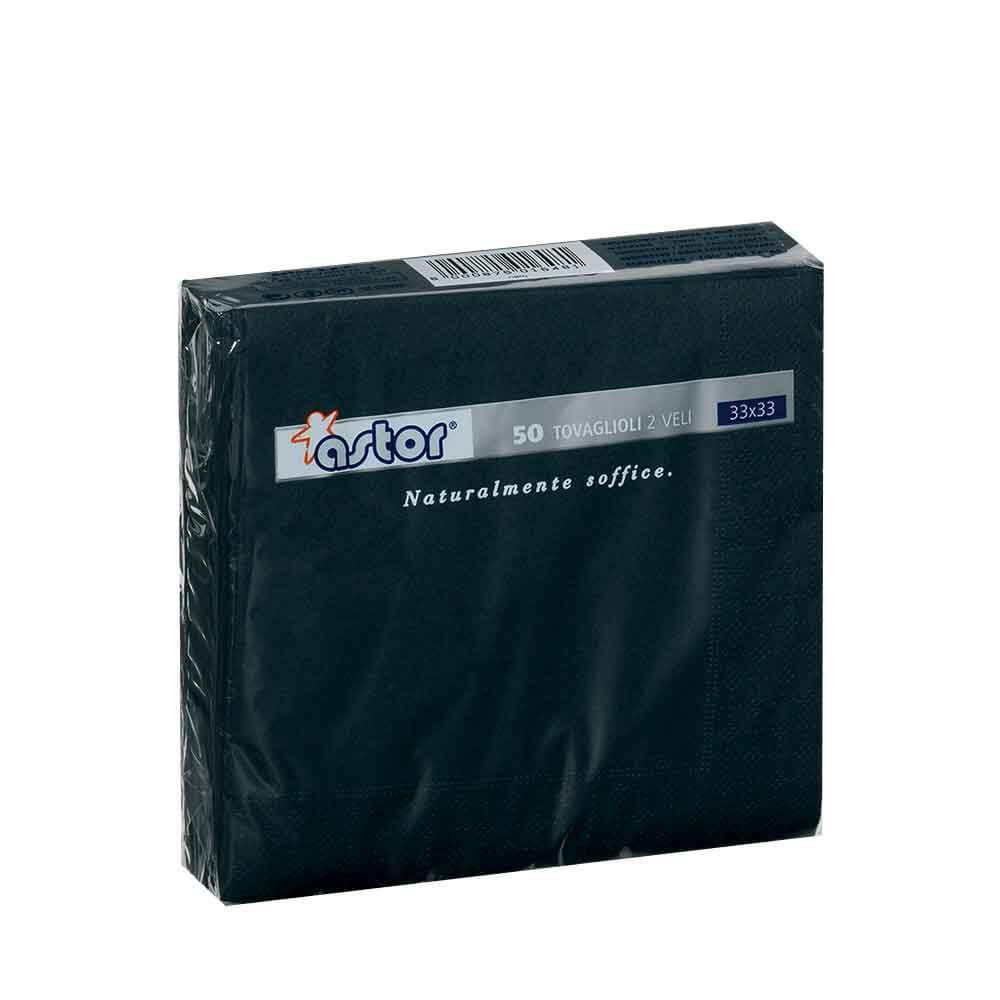Tovagliolo Nero Doppio Velo Liscio cm. 33X33 - 1800 pz.
