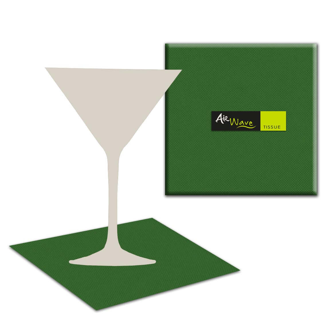 Tovagliolo Verde Airwave cm. 24X24 - 2000 pz.