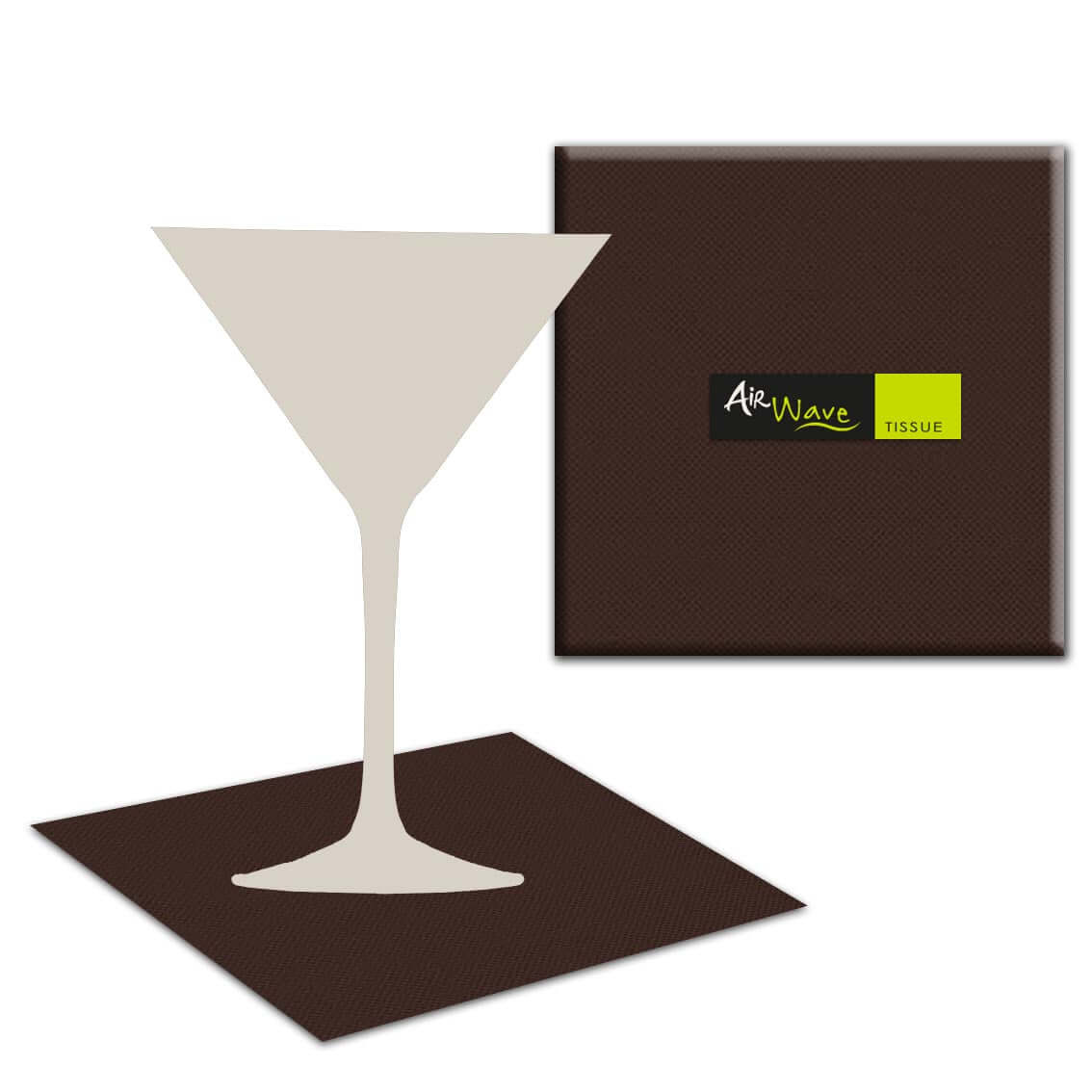 Tovagliolo Cioccolato Airwave cm. 24X24 - 2000 pz.