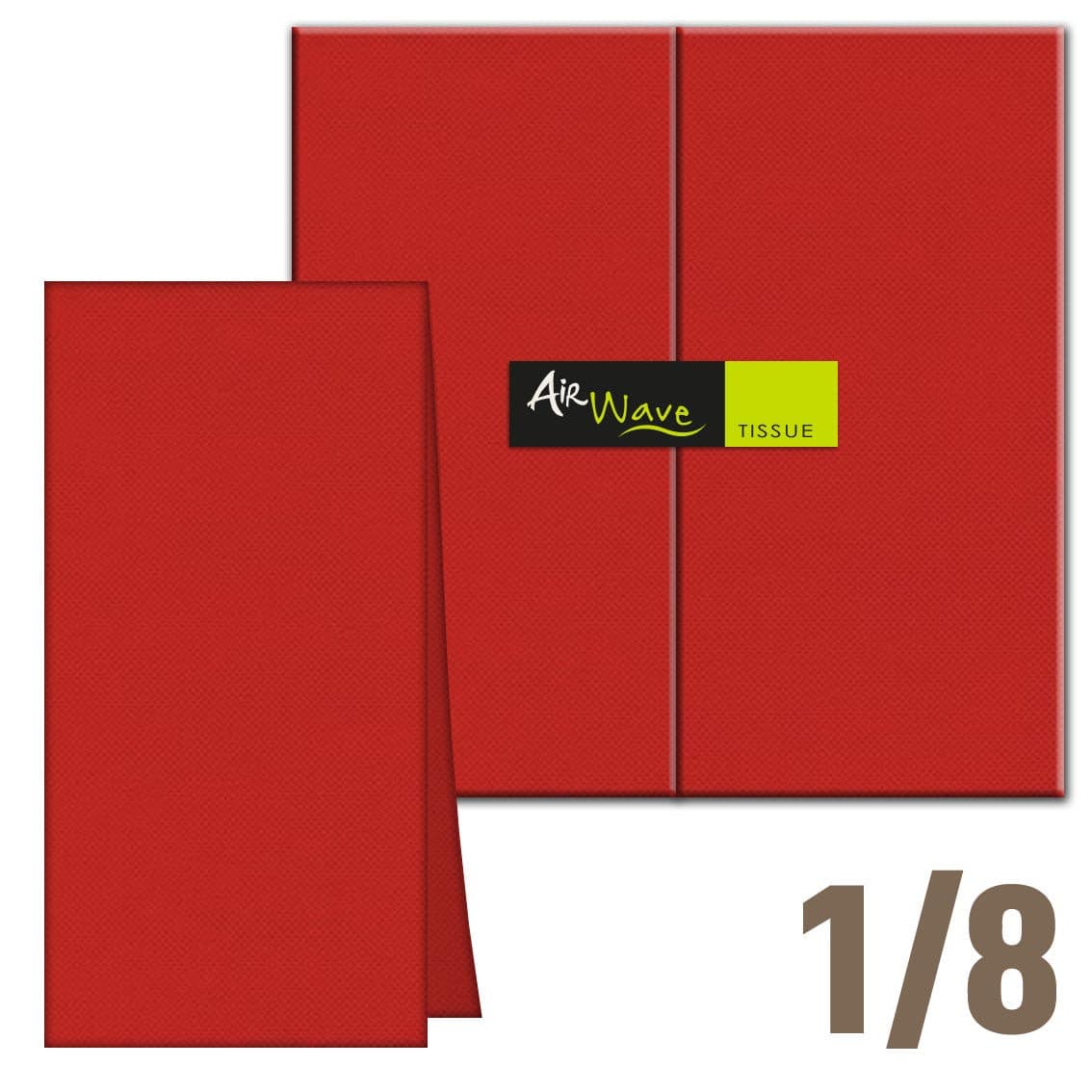Tovagliolo Rosso Airwave piegato 1/8 cm. 40X40 - 1200 pz.