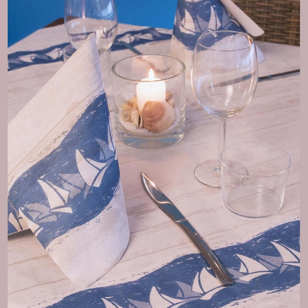 Tovagliolo TNT 40X40 Barche Blue Plus - 800 pz.