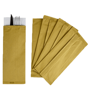Busta Porta Posate In Carta Paglia Di Colore Avana Dimensioni 10x25 Cm Con Tovagliolo Doppio Velo Da 38x38 Cm Confez Da 800 Pz P - Foto 4