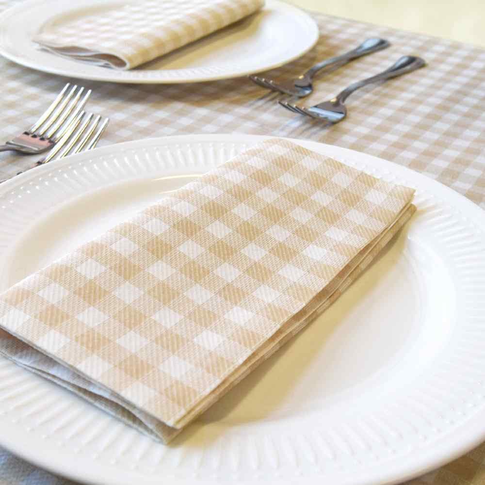 Tovagliolo tnt 40X40 Quadretto Beige Superior – 800 pz.