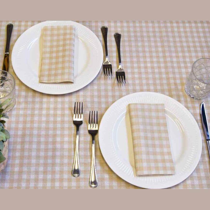 Tovaglia TNT 100x100 Quadretto Beige Superior – 100 pz.