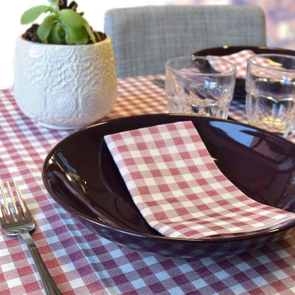 Tovaglia TNT 100x100 Quadretto Bordeaux Superior – 100 pz.