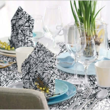 Tovaglia Pollock Nero Superior cm. 100x100 – 100 pz.