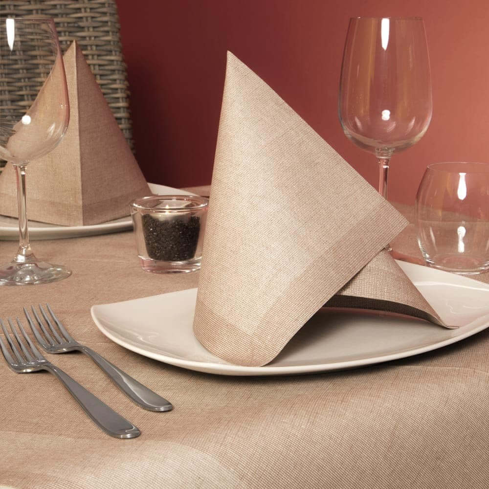 Tovaglia Iuta Cappuccino Plus cm. 100X100 - 100 pz.