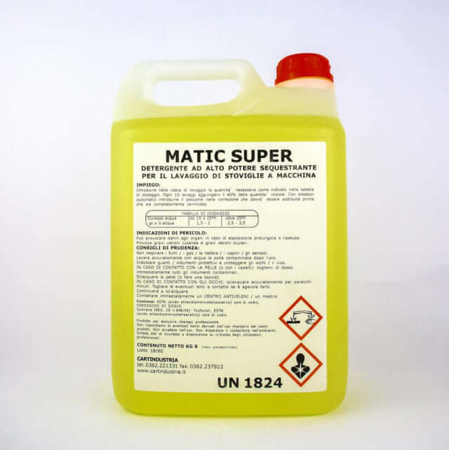 Matic Super Detergente Lavastoviglie con Anticalcare in Tanica da 6 kg - cartone da 4 pz.