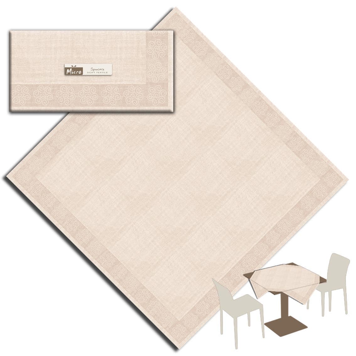 Tovaglia Rosita Sabbia Micro cm. 100X100 - 80 pz.