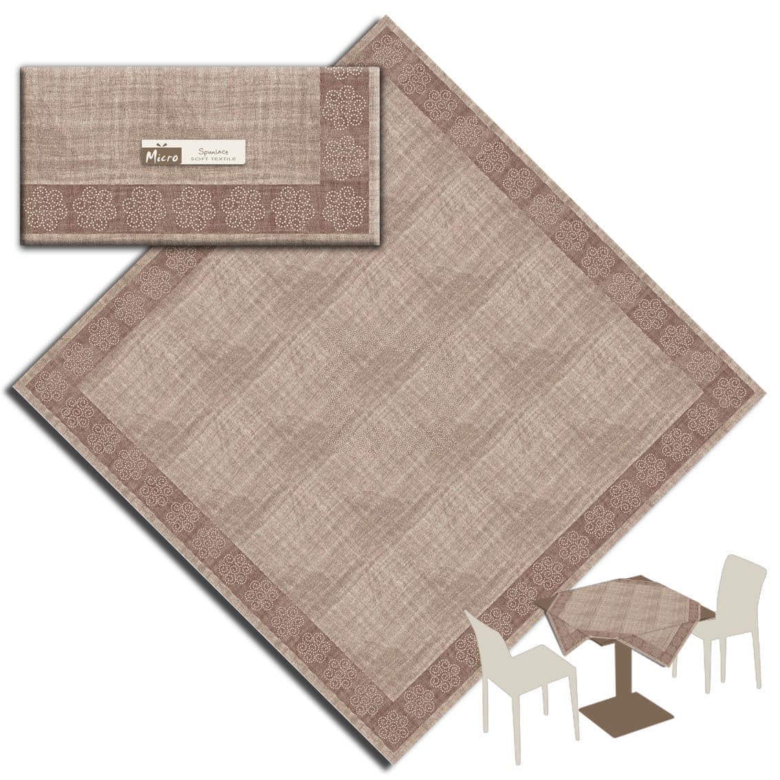 Tovaglia Rosita Cacao Micro cm. 100X100 - 80 pz.