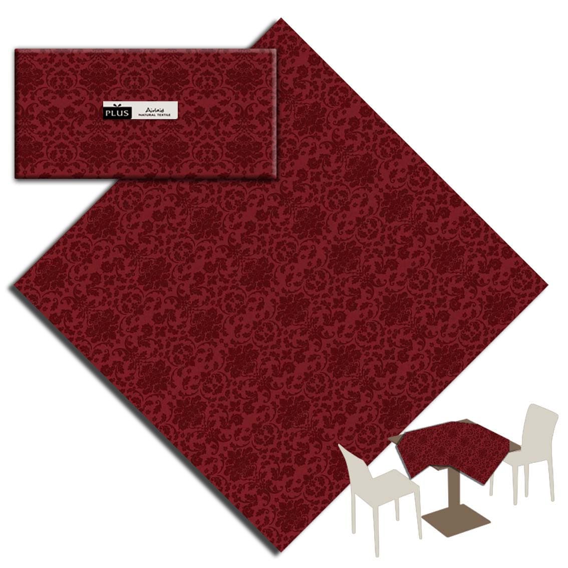 Tovaglia Victoria Bordeaux Plus cm. 100X100 - 100 pz.