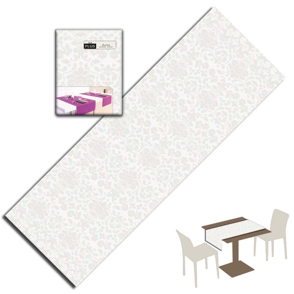 Runner Victoria Bianco Plus cm. 120X48 - 200 pz.