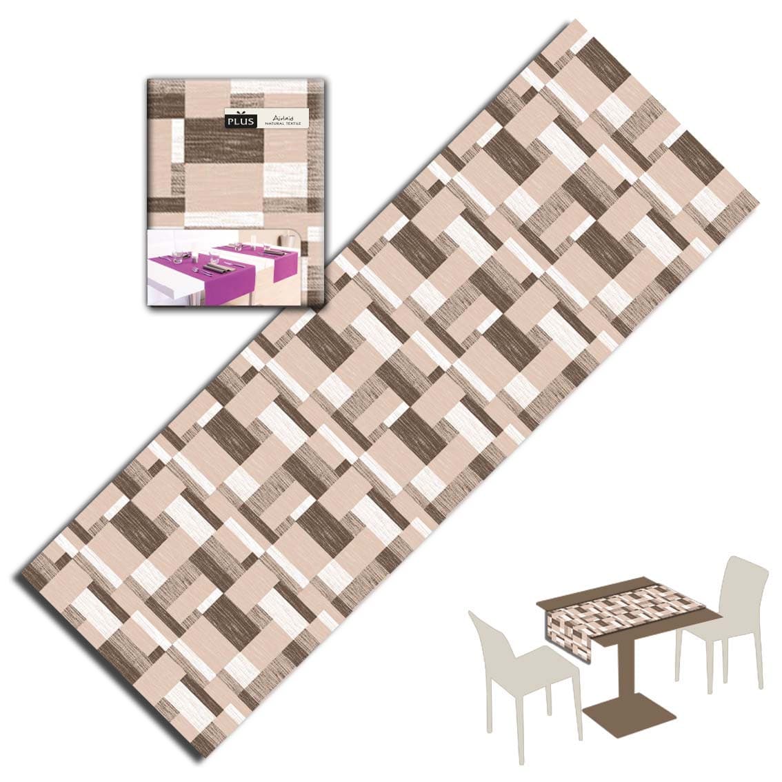 Runner Kuadra Nocciola plus cm. 120X48 - 200 pz.