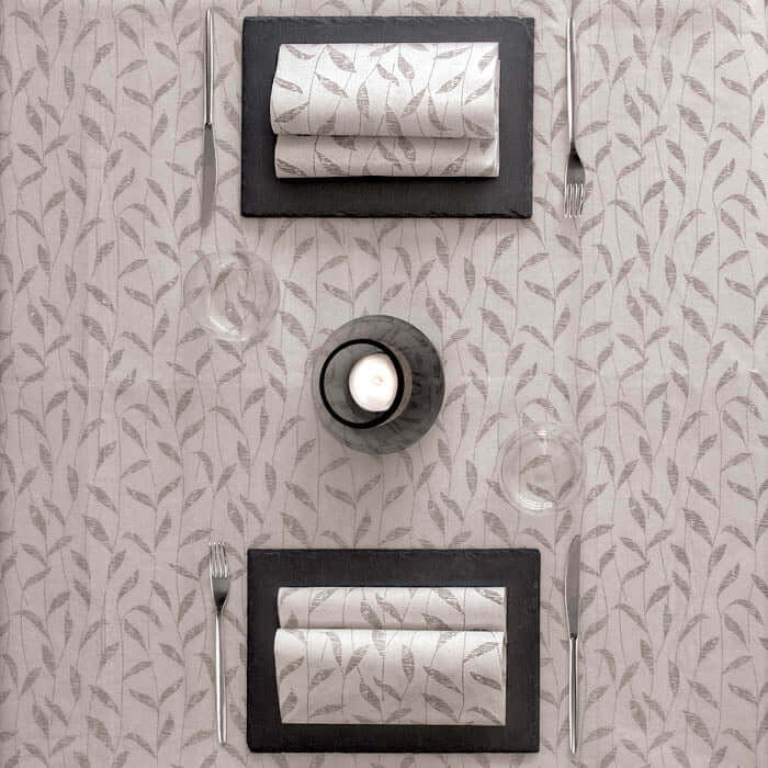 Tovaglia Foglie Creta Nuvola cm. 100x100 - 80 pz.