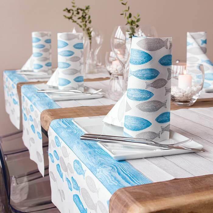 Runner Mediterraneo Azzurro Plus cm. 120X48 - 200 pz.