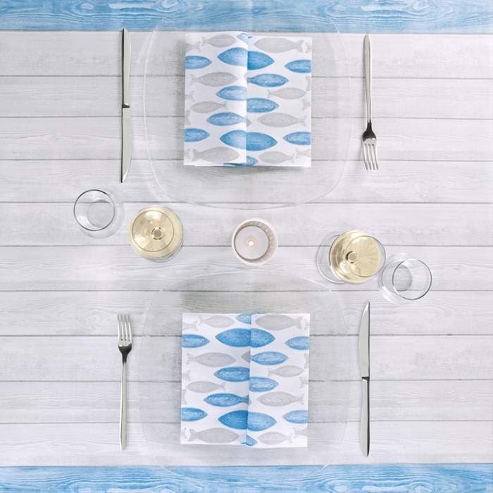 Tovaglia Mediterraneo Azzurro Plus cm. 120X120 - 100 pz.