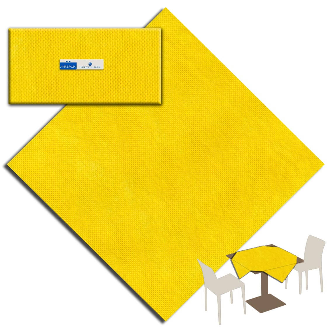 Tovaglia Giallo Airspun cm. 100X100 - 100 pz.