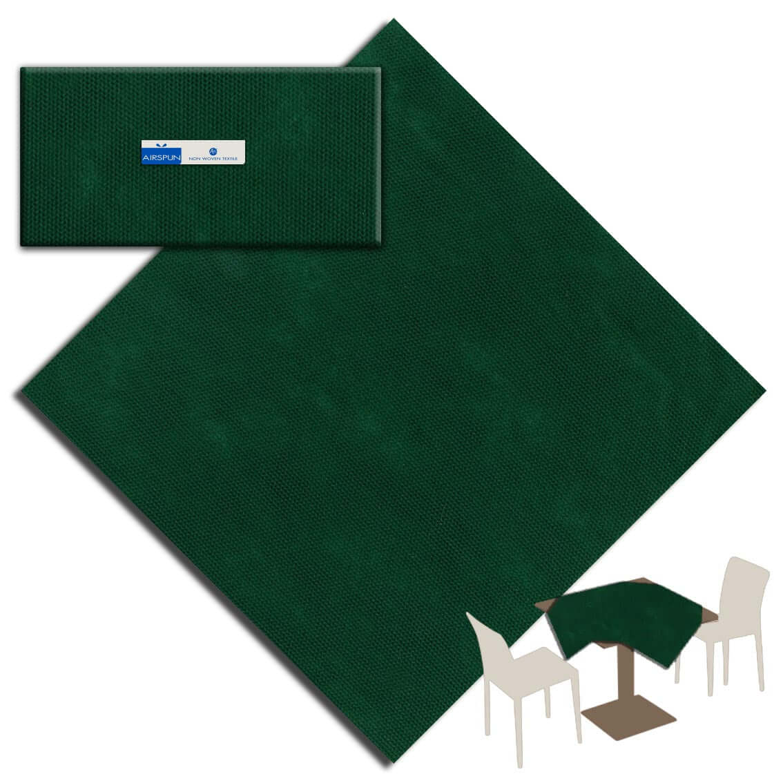 Tovaglia Verde Airspun cm. 100X100 - 100 pz.