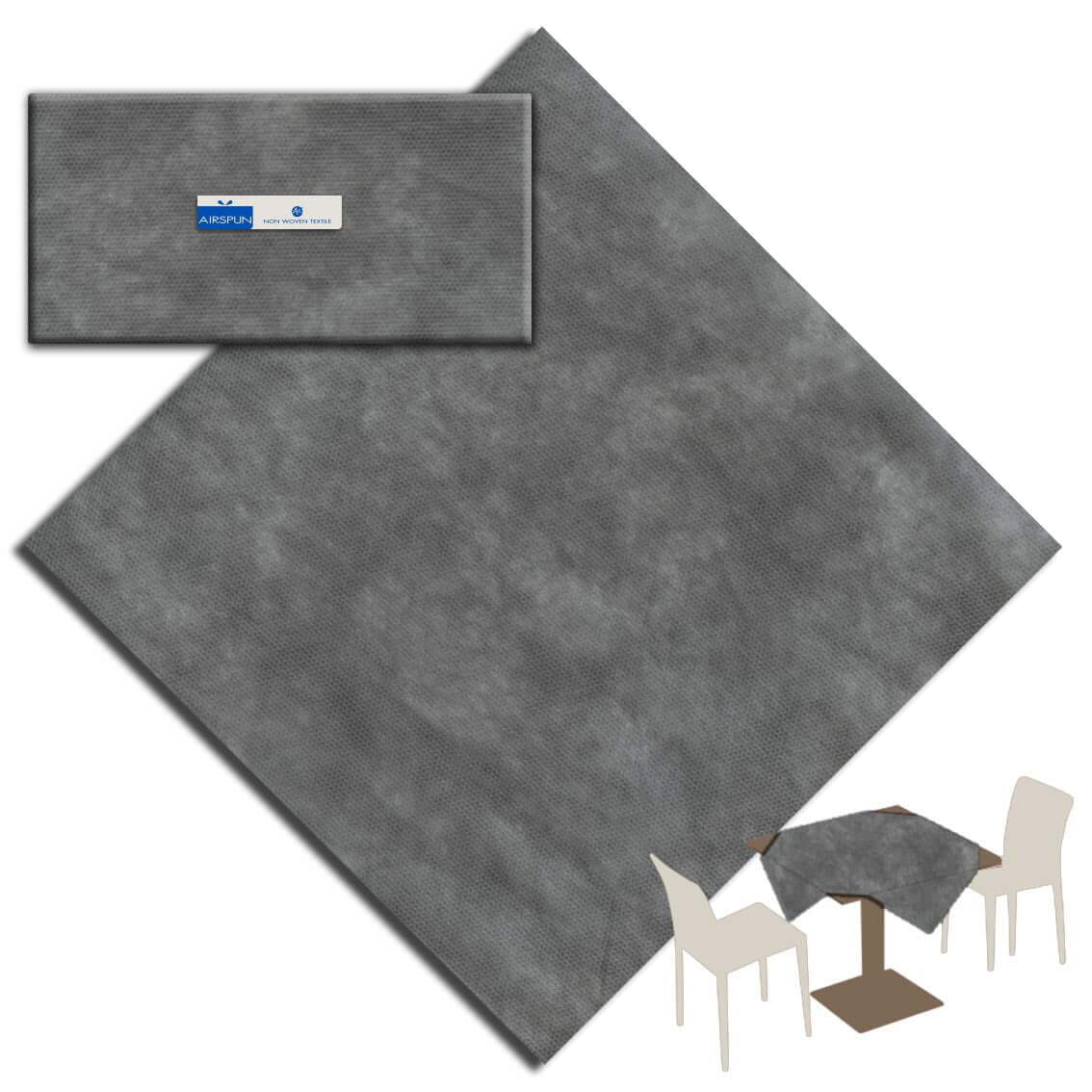 Tovaglia Grigio Airspun cm. 100X100 - 100 pz.