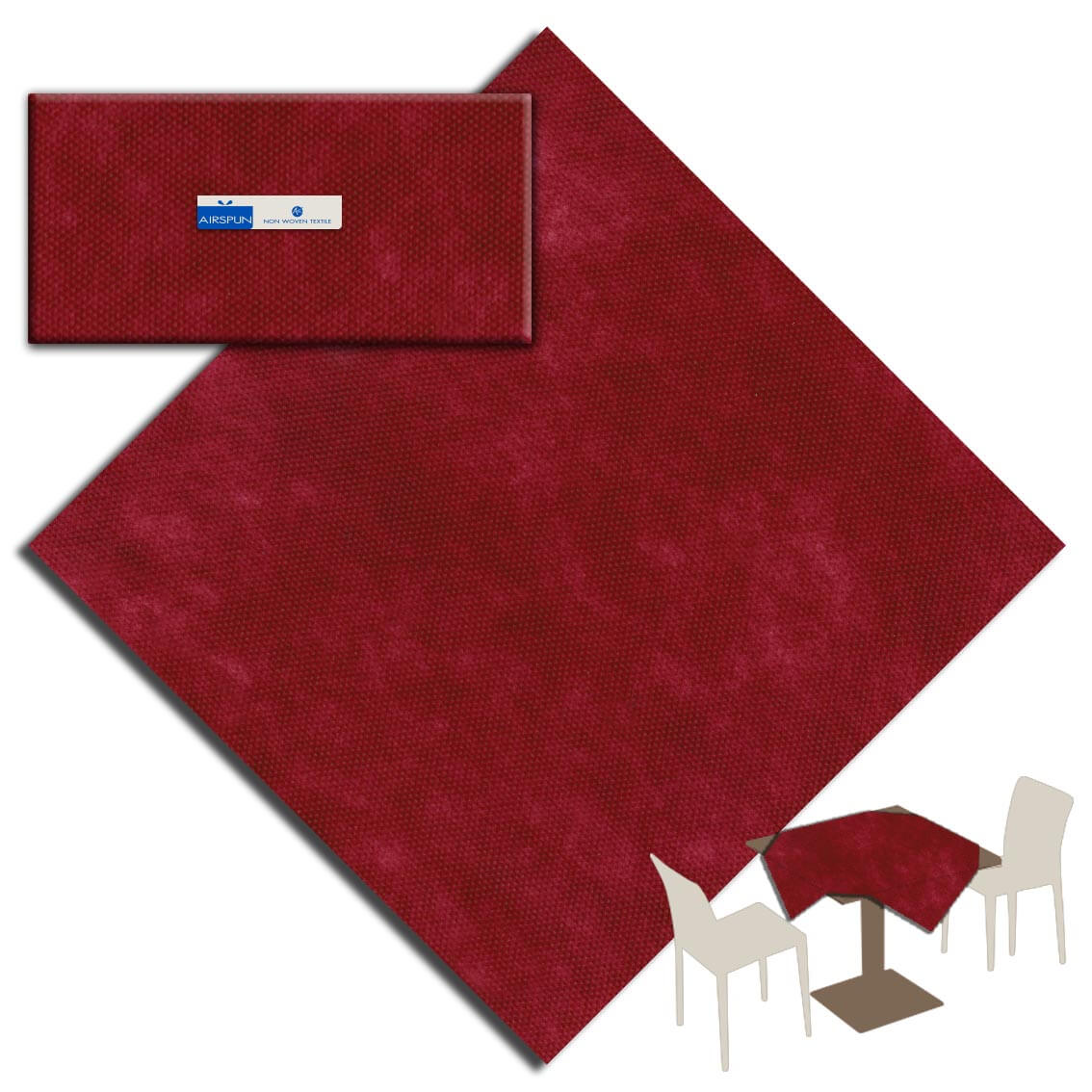 Tovaglia Bordeaux Airspun cm. 100X100 - 100 pz.
