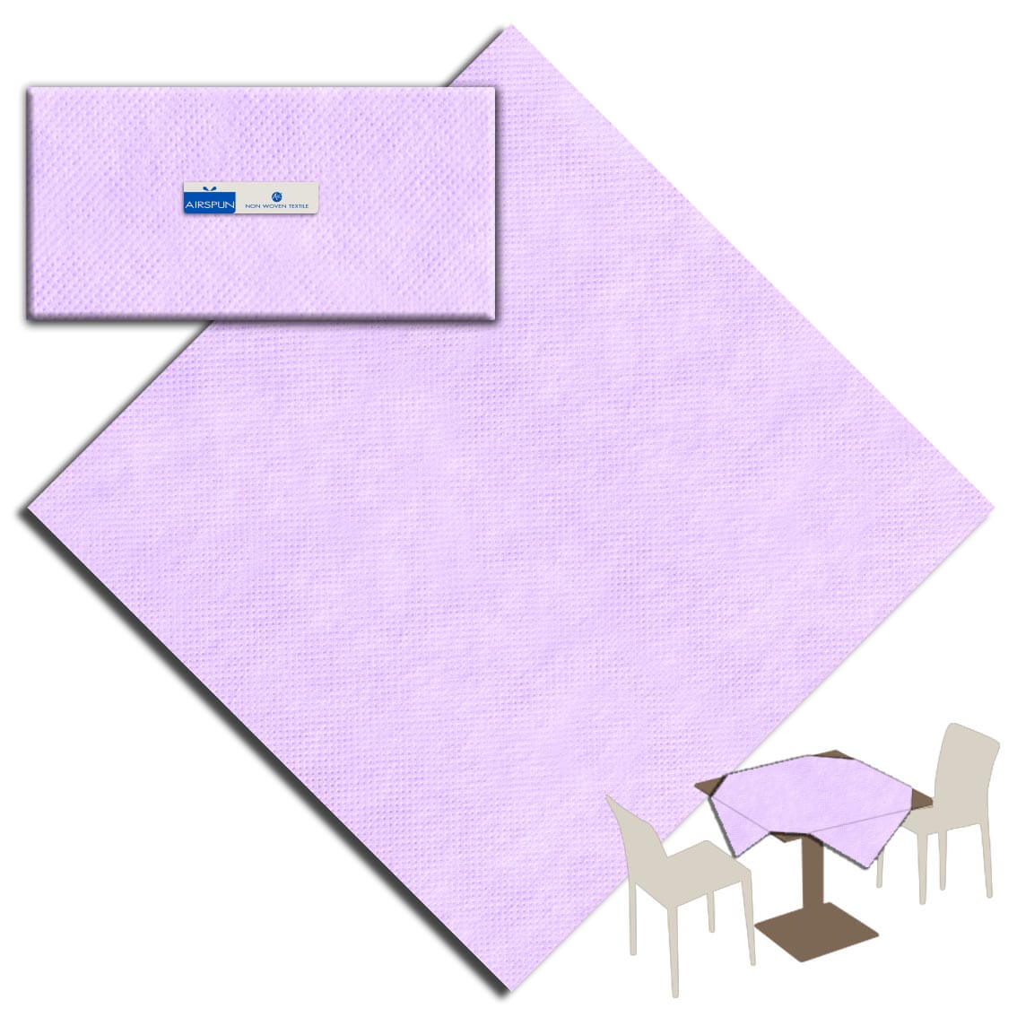 Tovaglia Lilla Airspun cm. 100X100 - 100 pz.