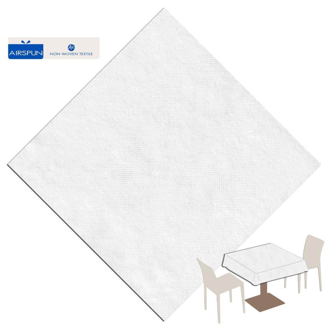 Tovaglia Bianco Airspun cm. 120X120 - 100 pz.