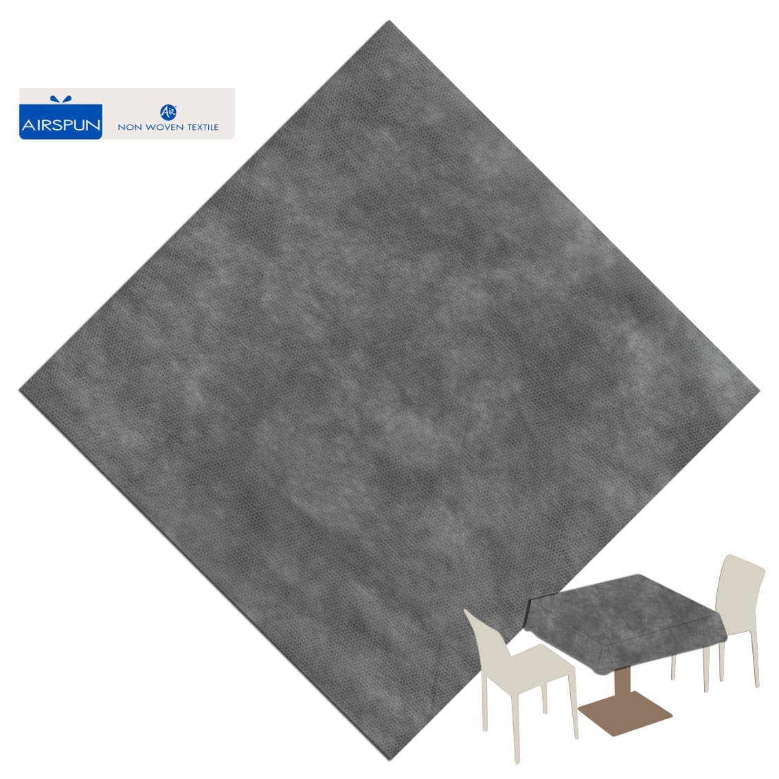 Tovaglia Grigio Airspun cm. 120X120 - 100 pz.