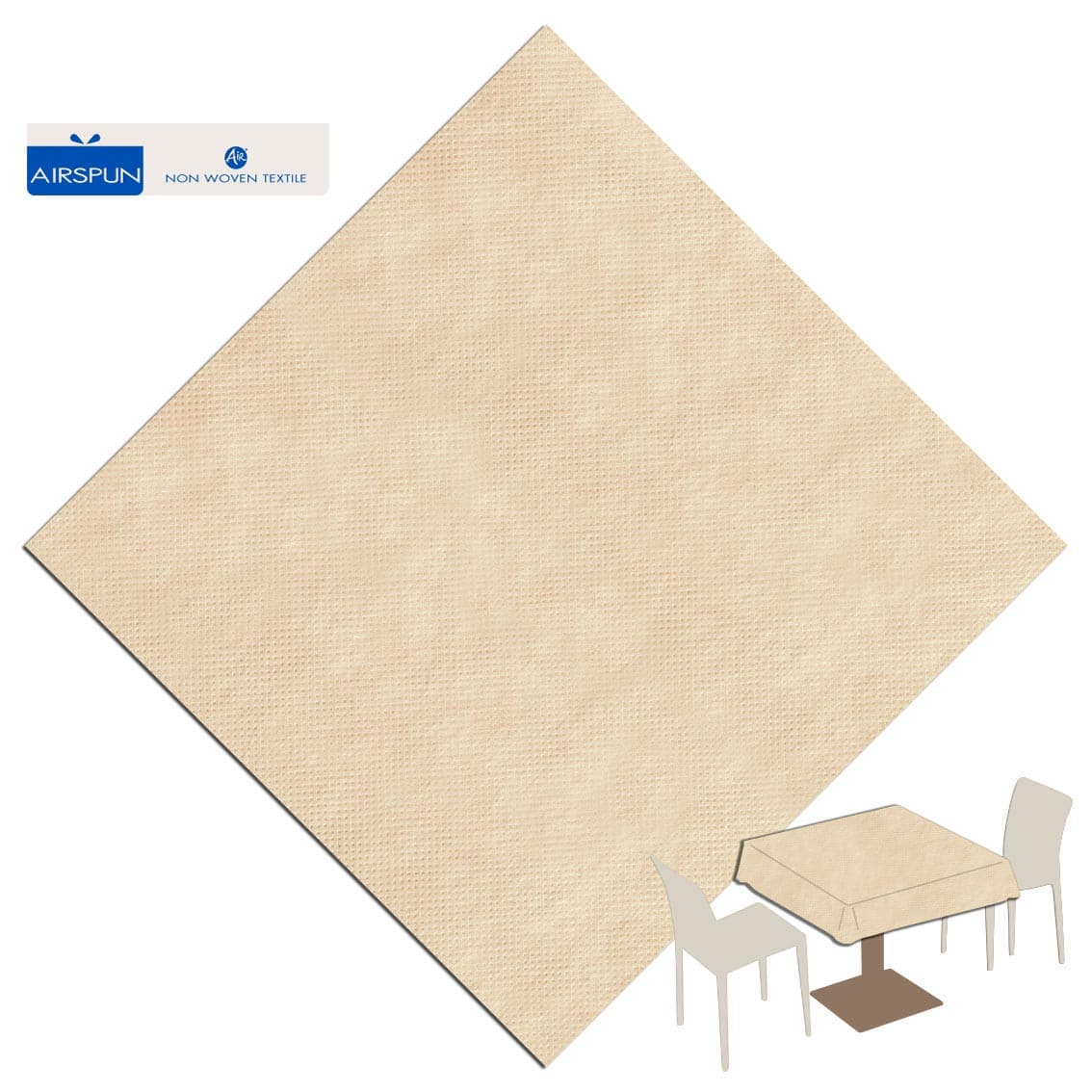 Tovaglia Sabbia Airspun cm. 120X120 - 100 pz.