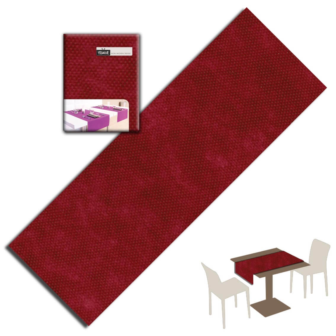 Runner Bordeaux Airspun cm. 120X48 - 200 pz.