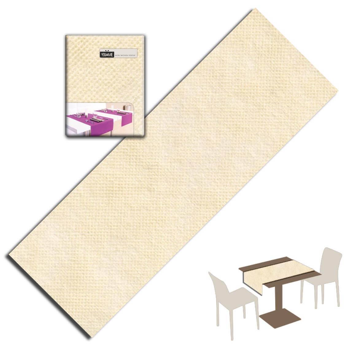 Runner Crema Airspun cm. 120X48 - 200 pz.