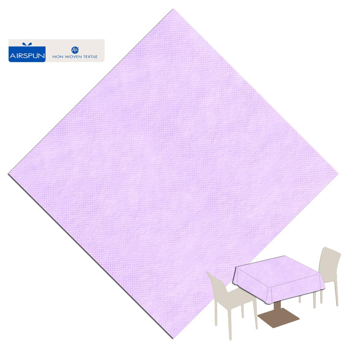 Tovaglia Lilla Airspun cm. 140X140 - 70 pz.