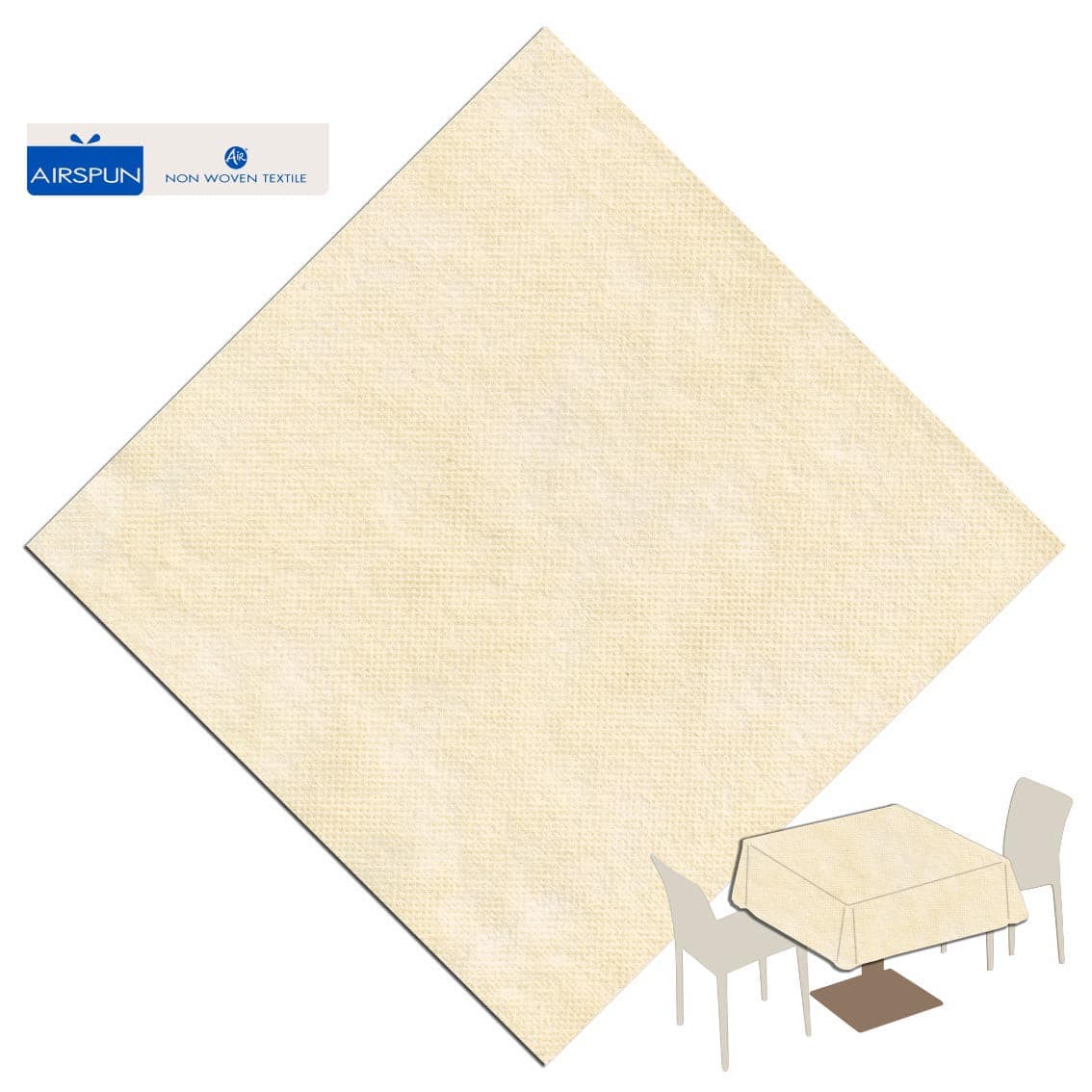 Tovaglia Crema Airspun cm. 160X160 - 80 pz.