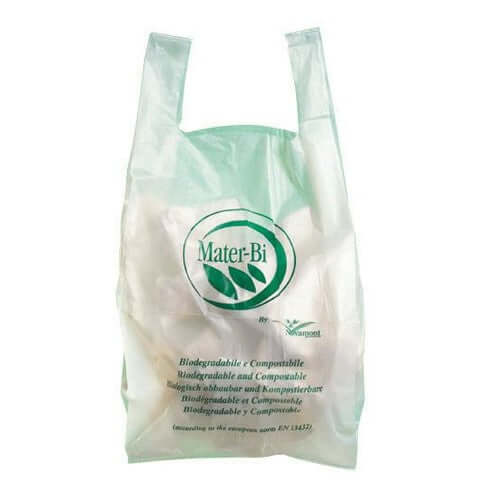 Borsa shopper in Mater-Bi da cm. 30x60 con manici - 500 pz.