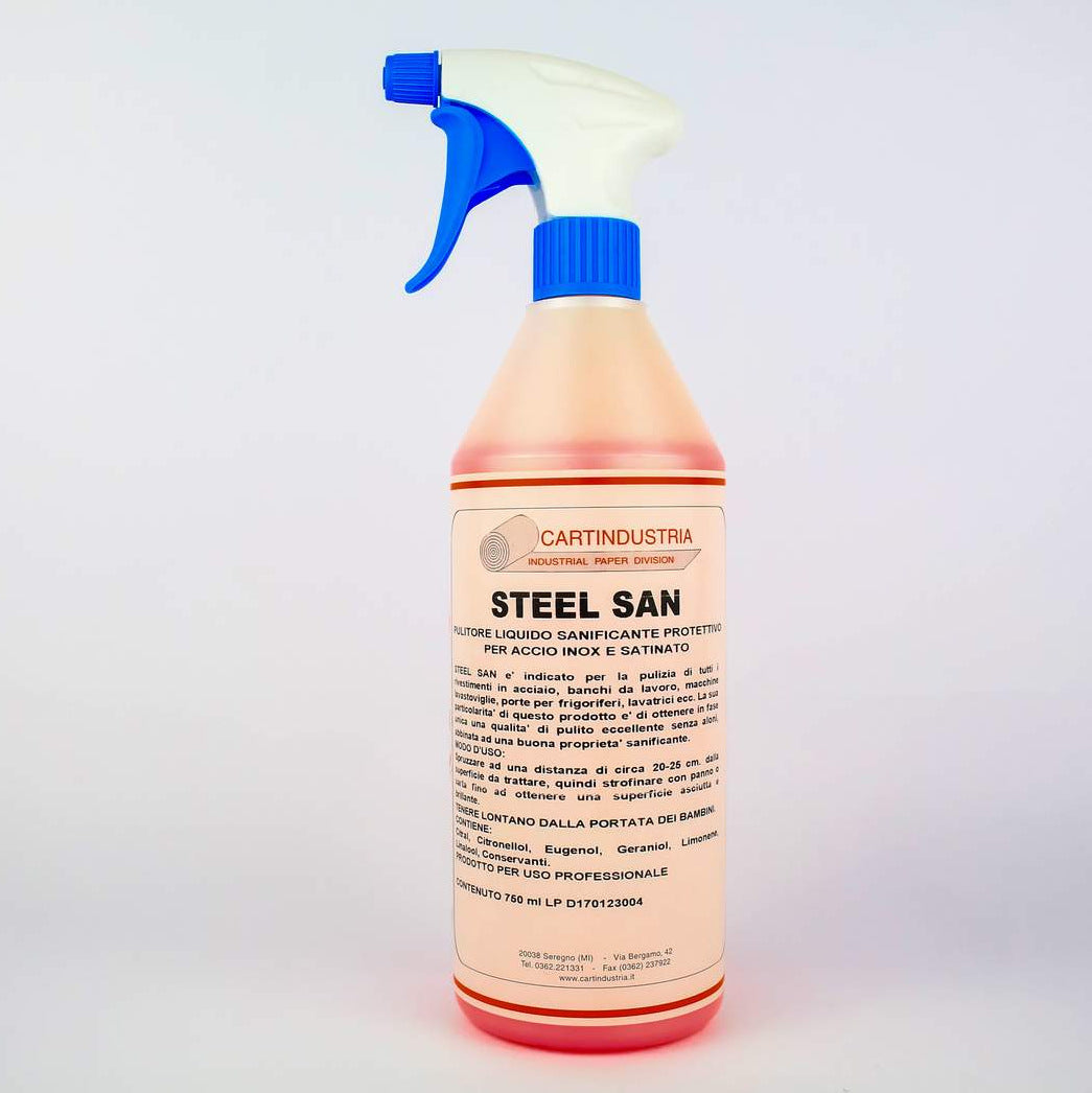 Steel san pulitore per acciai professionale da 750 ml - 12 pz..