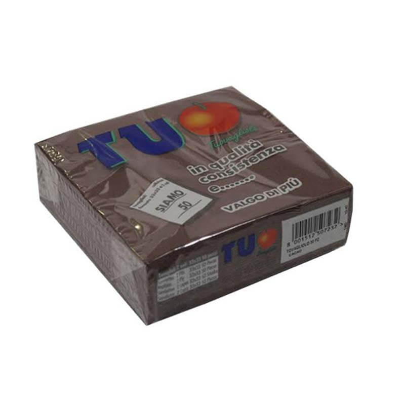 Tovagliolo Cacao Doppio Velo Liscio cm. 33X33 - 1800 pz.