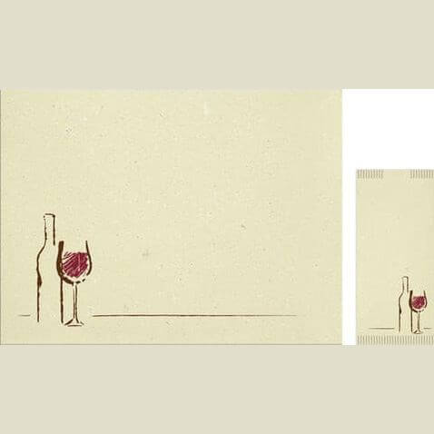 Busta portaposate Vino sabbia in carta paglia con tovagliolo – 1000 pz.